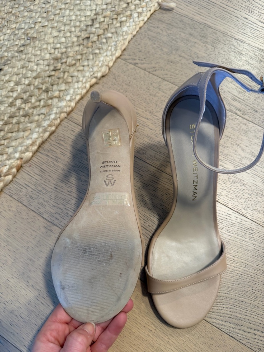 Stuart Weitzman Nude Beige Ankle-Strap Stiletto Sandal - Picture 5 of 5